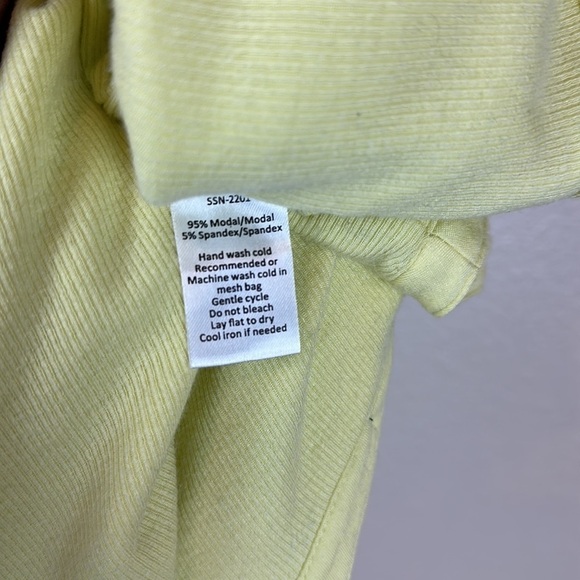 ATM ANTHONY THOMAS MELILLO STRETCH MODAL HENLEY BODYSUIT IN BANANA - Picture 10 of 10